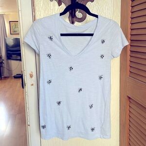 T shirt with bead accents